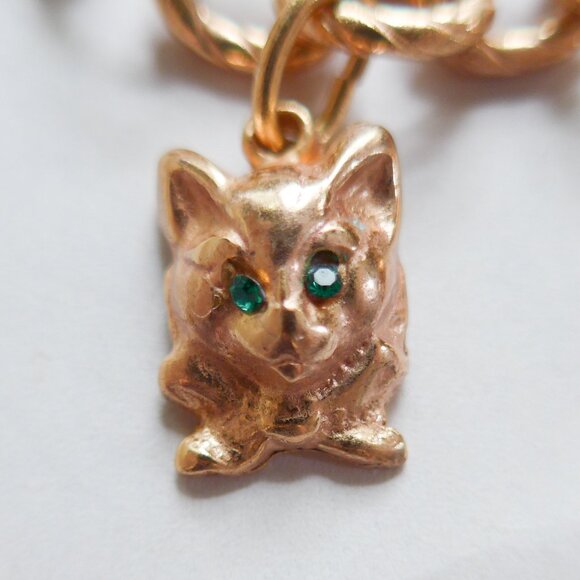 Gold Tone Cat Charm Bracelet - Picture 6 of 14
